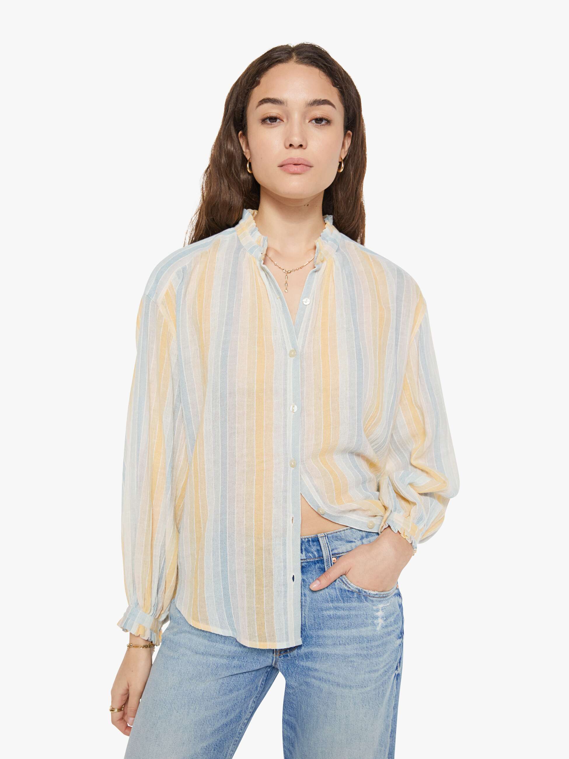 Alix of Bohemia Poet Blouse - Sunwash Stripe - Image 2