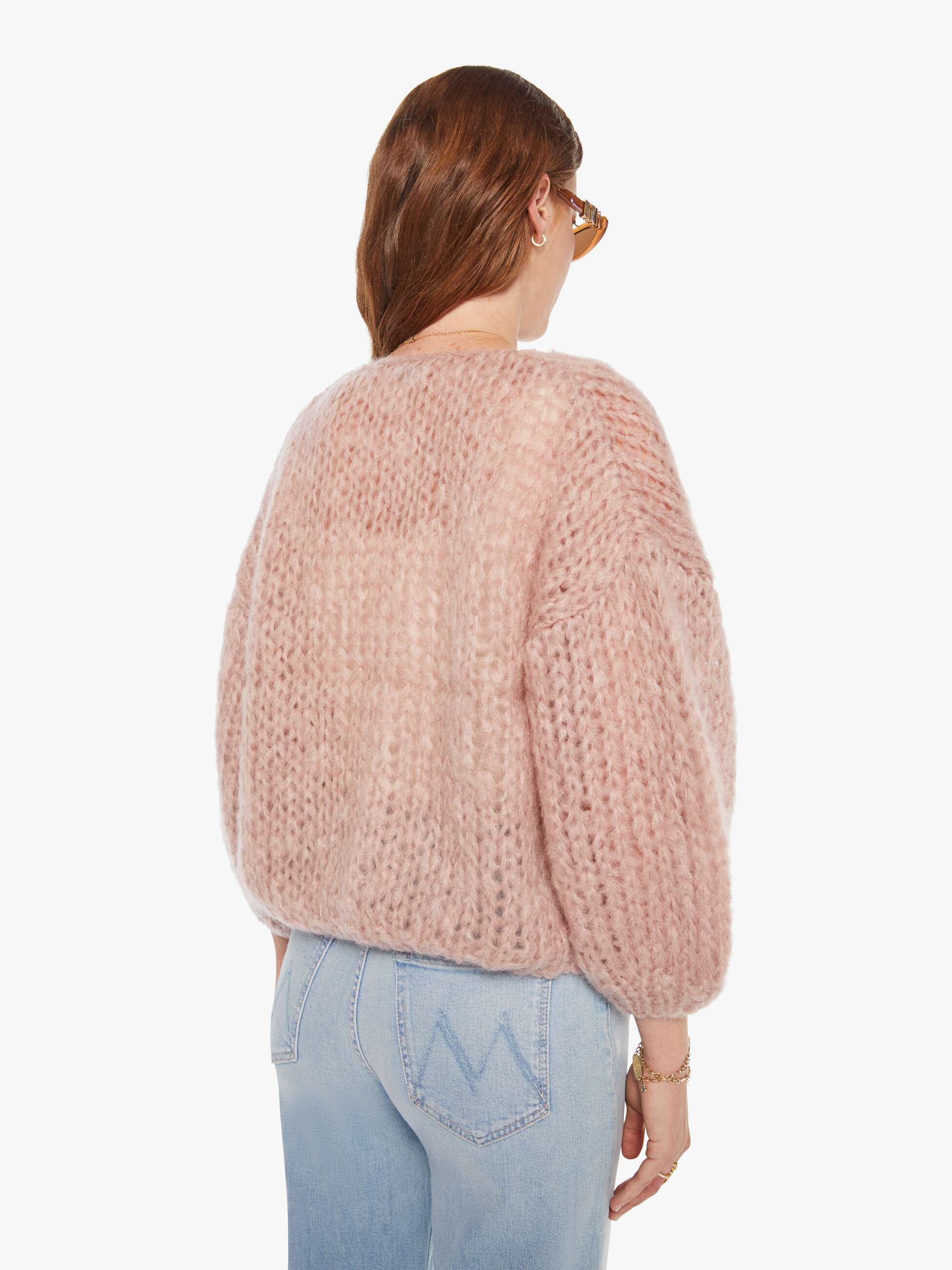 Maiami Mohair Bomber Cardigan - Antique Pink - Image 4