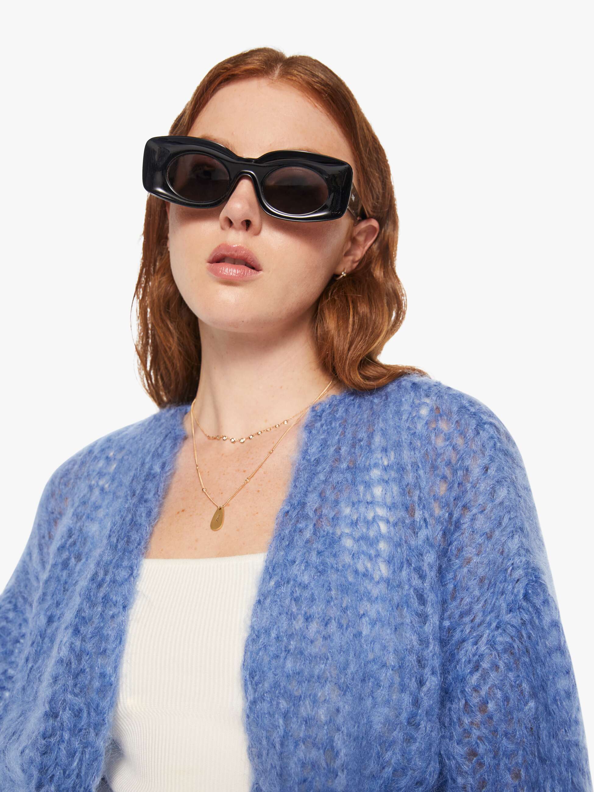 Maiami Mohair Bomber Cardigan - Dove Blue - Image 6