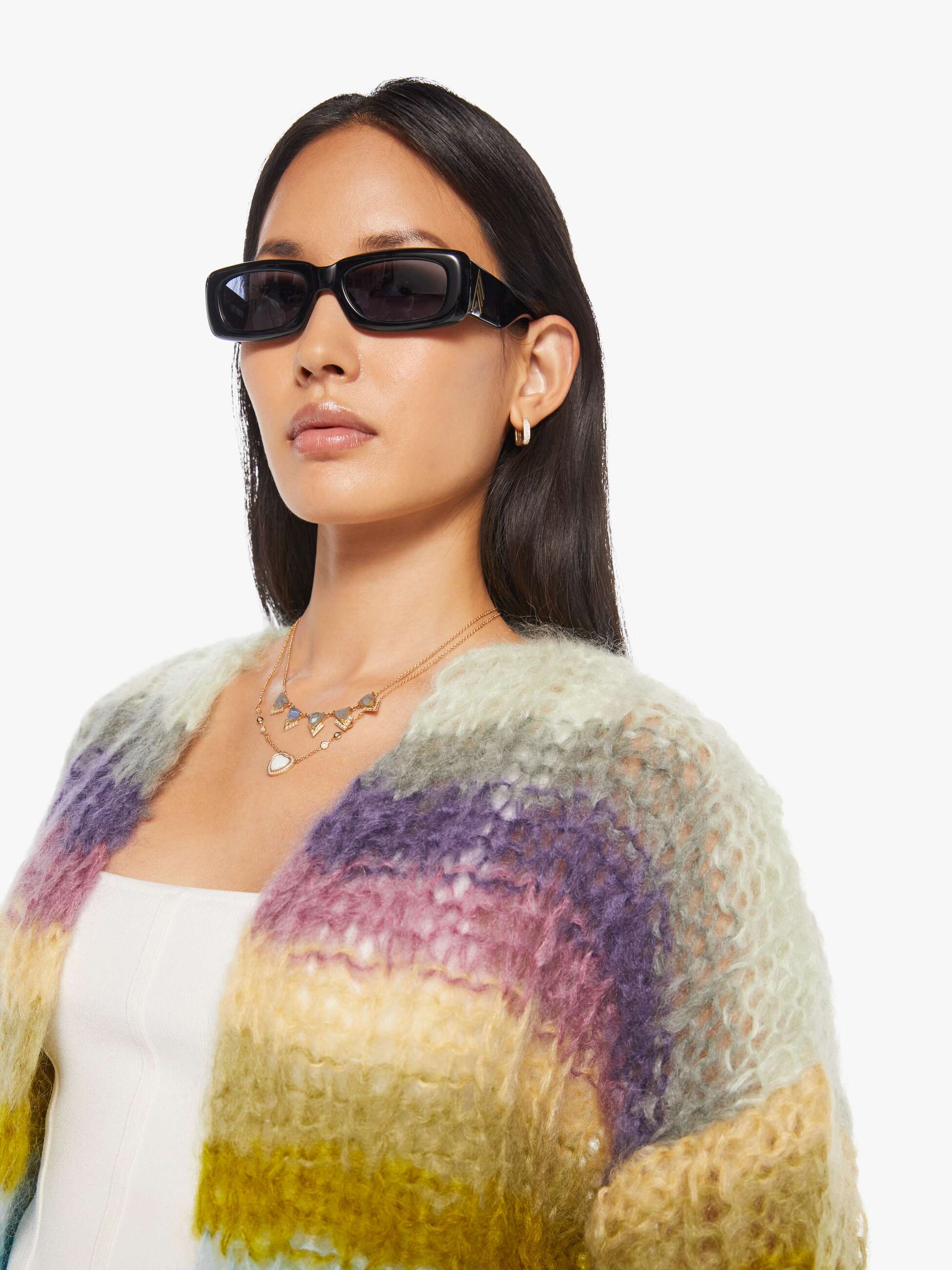 Maiami Mohair Ribbed Bomber Cardigan - Multicolor - Image 6