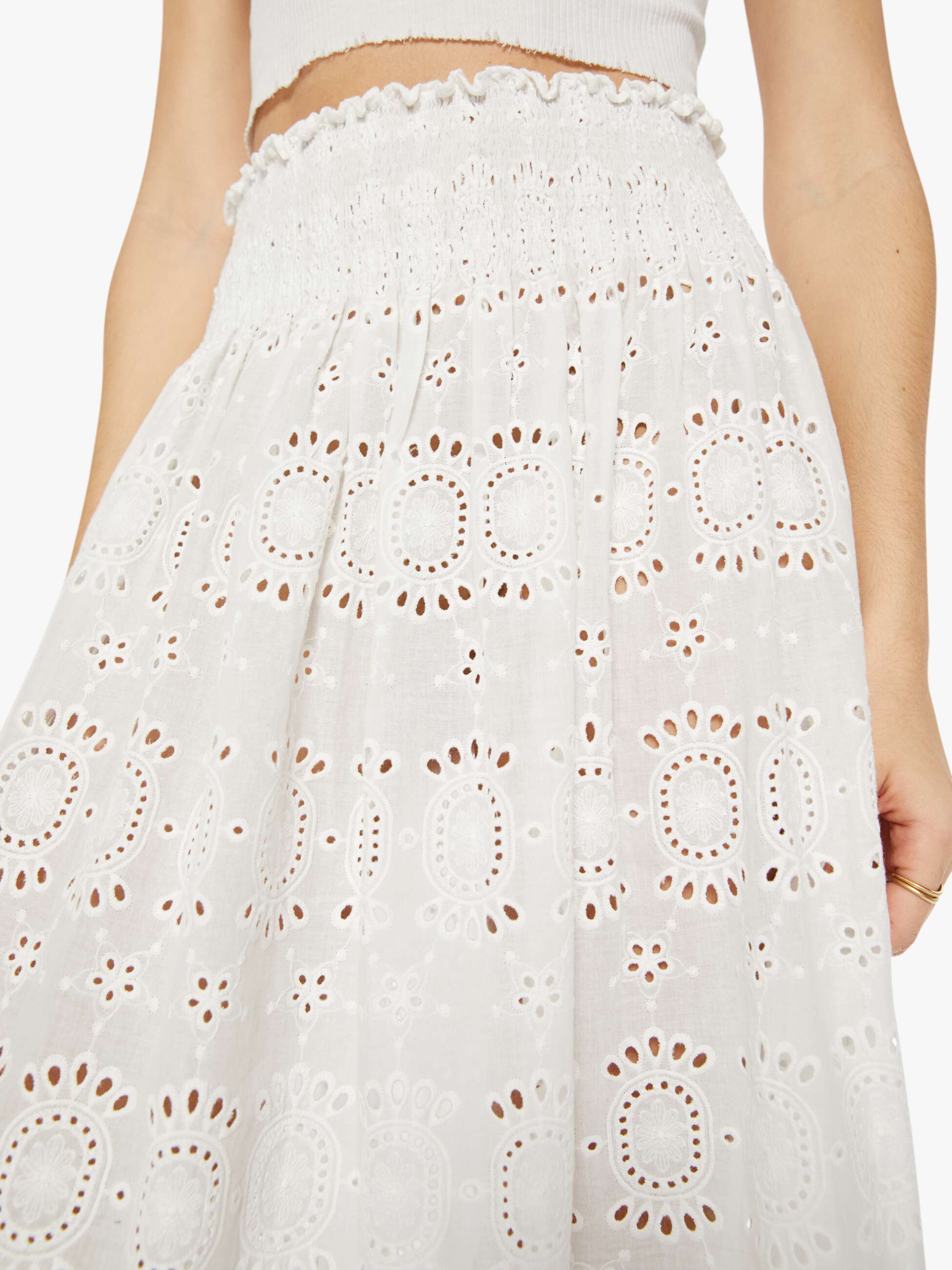 Natalie Martin Bella Skirt - Medallion Embroidery Salt - Image 5