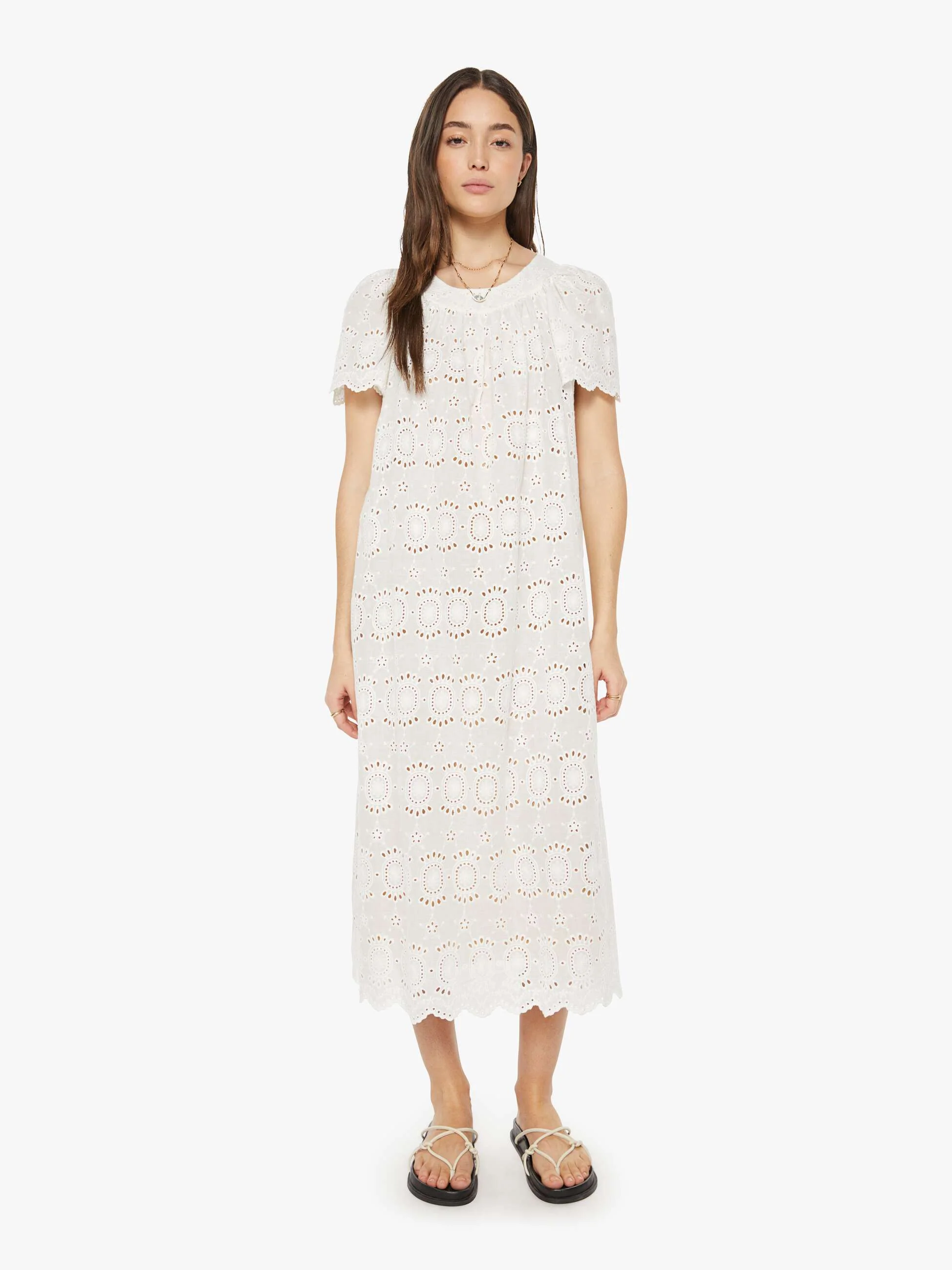 Natalie Martin Sienna Dress - Medallion Embroidery Salt