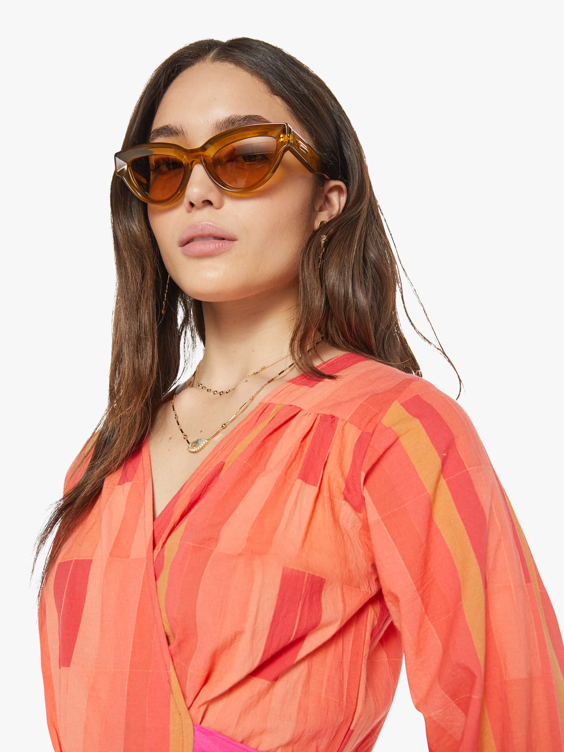 Natalie Martin Kate Long Sleeve Dress - Sea Glass Coral Pink Combo - Image 5