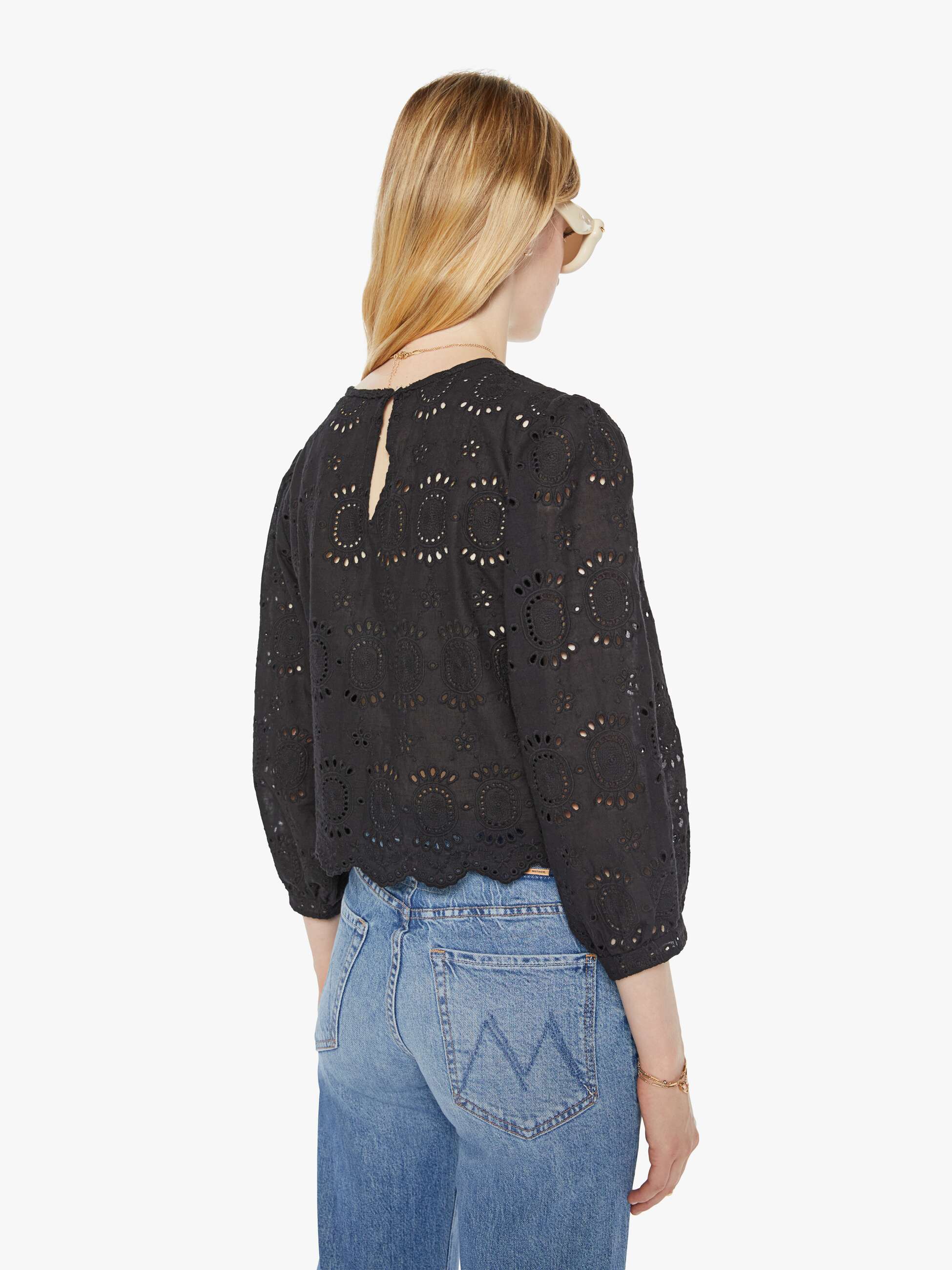 Natalie Martin Lisa Top - Medallion Embroidery Black - Image 4