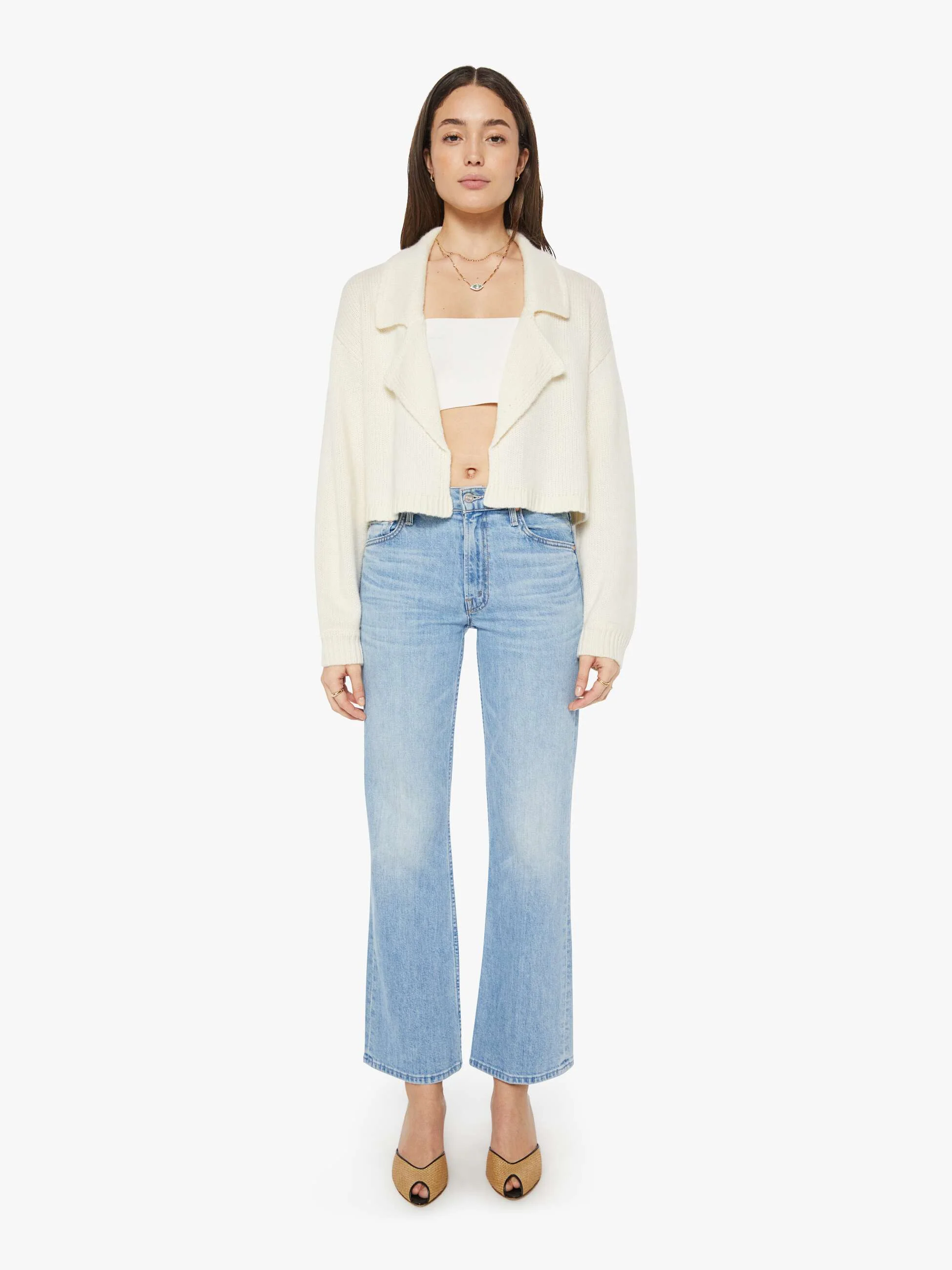 SABLYN Tyra Relaxed Collared Cardigan - Gardenia - Image 5