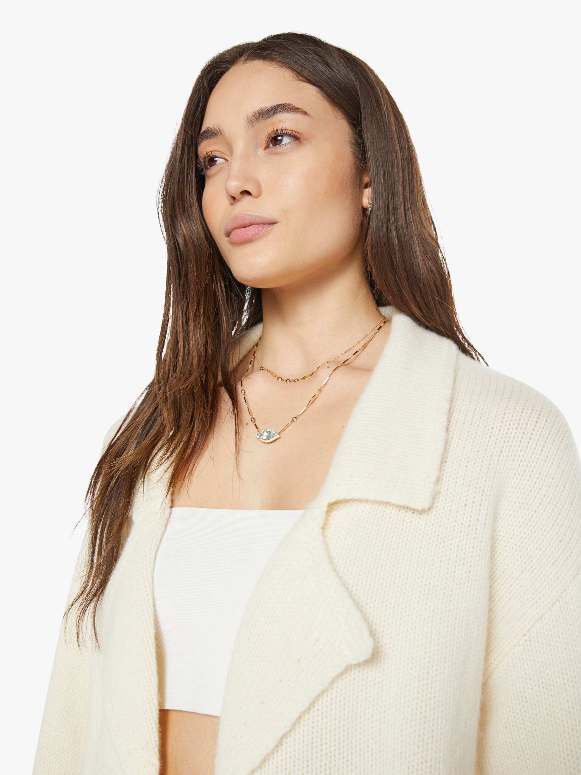 SABLYN Tyra Relaxed Collared Cardigan - Gardenia - Image 6