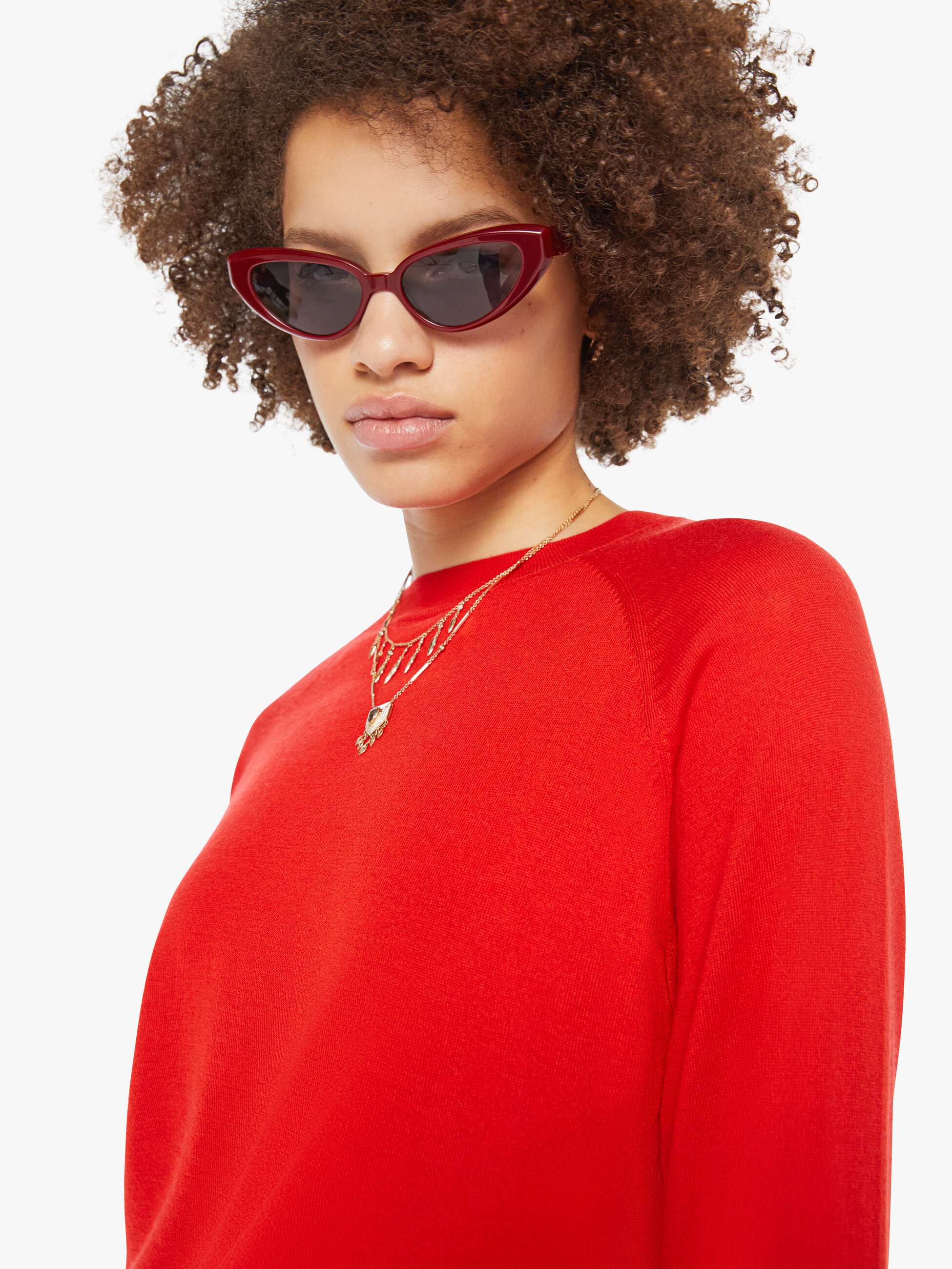 SPRWMN L/S Raglan Sweater - Red - Image 6