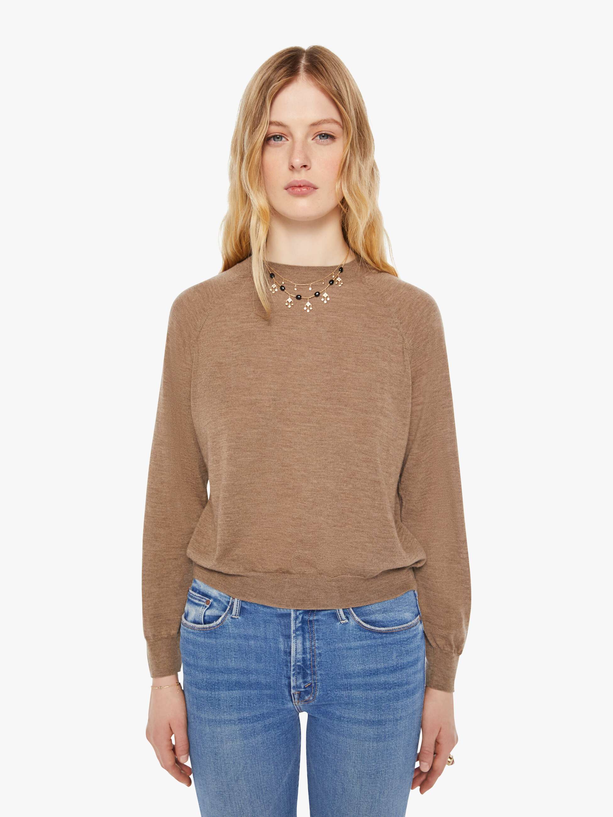 SPRWMN L/S Raglan Sweater - Truffle - Image 2