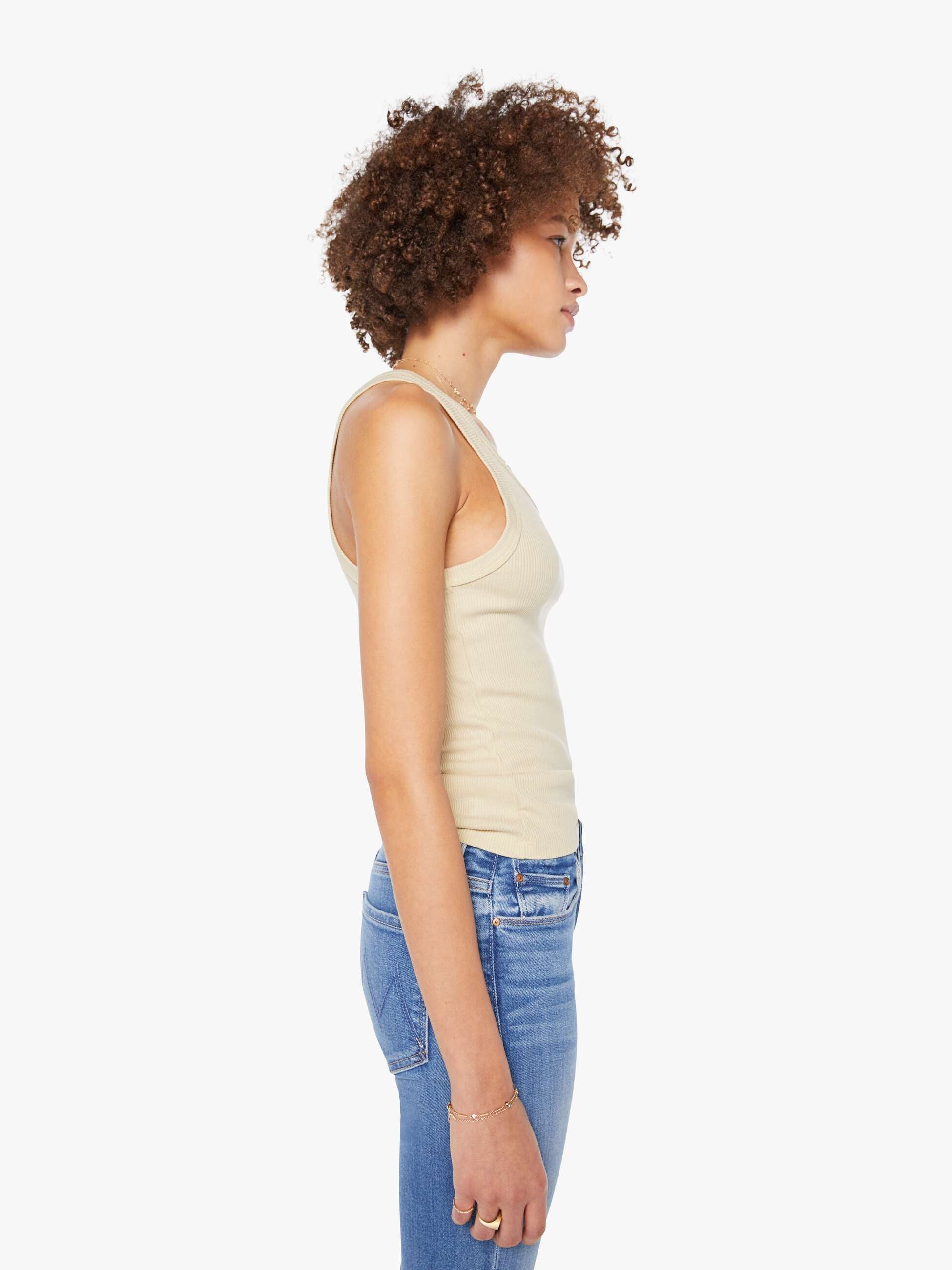 SPRWMN Rib Fitted Scoop Tank - Pistachio - Image 3