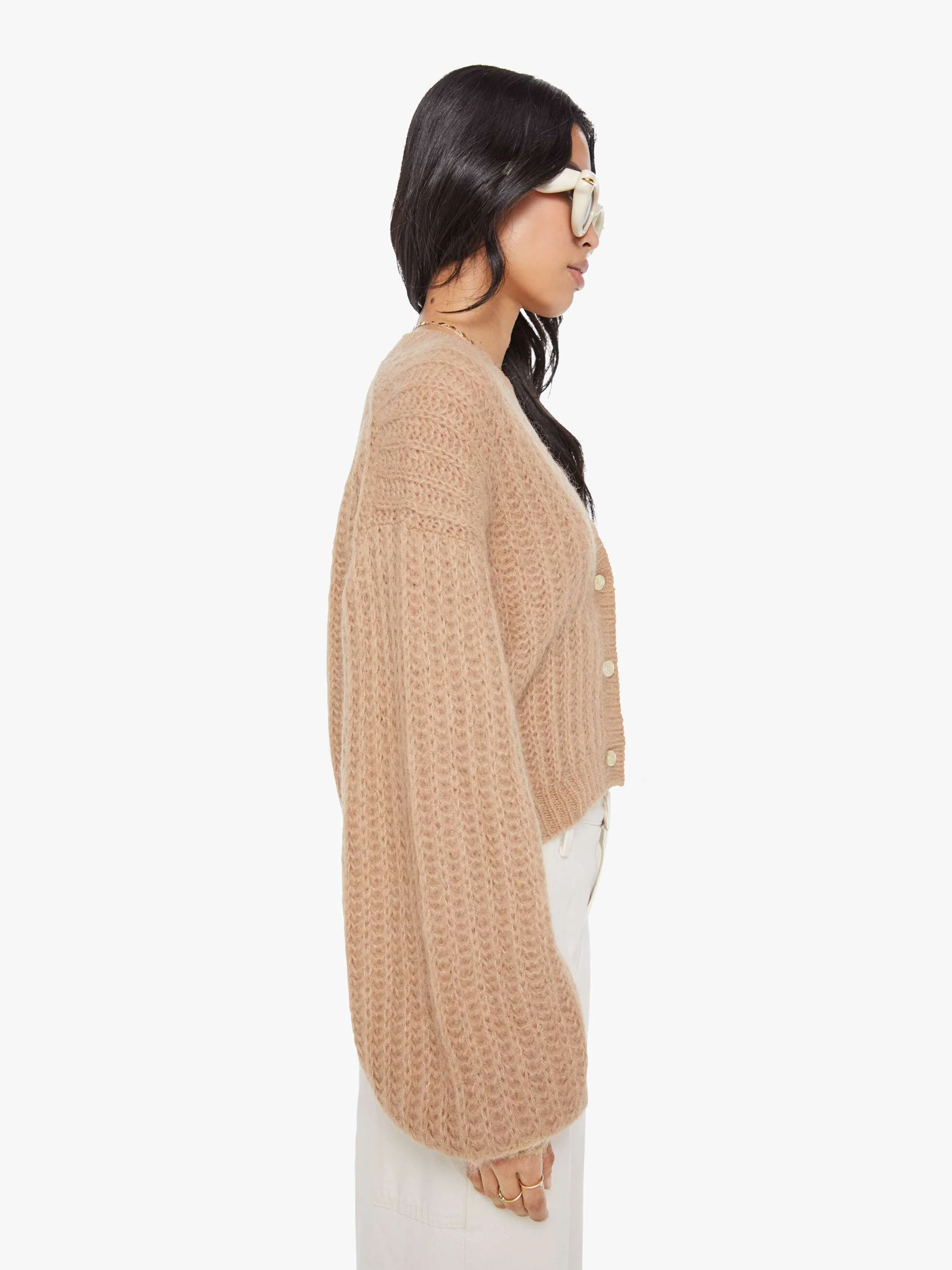 The Puffy Sleeve Varsity Cardigan - Cotton Candy - Image 2